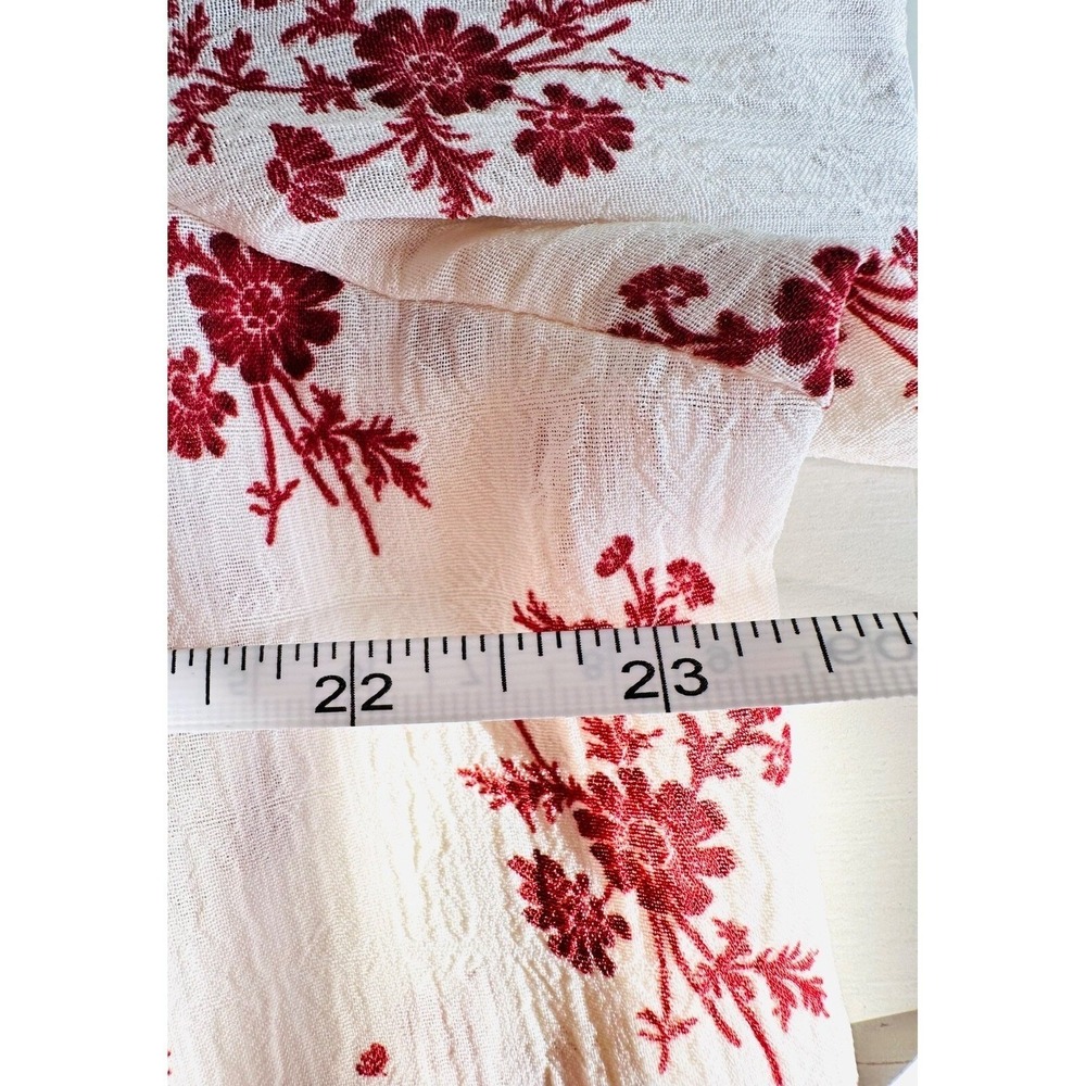 ROSE+OLIVE Peasant Top Ivory Floral Long Sleeve Relaxed Women's Medium - Picture 6 of 7